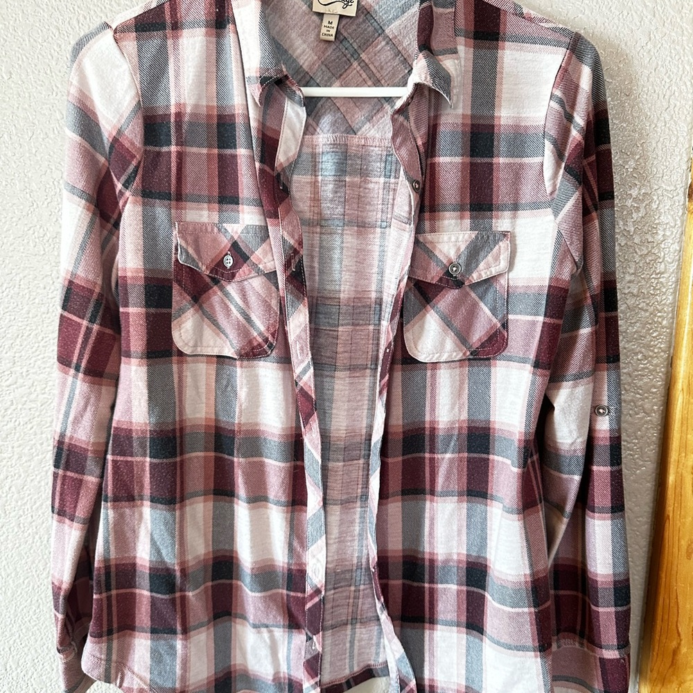 Plaid Button-Up Shirt